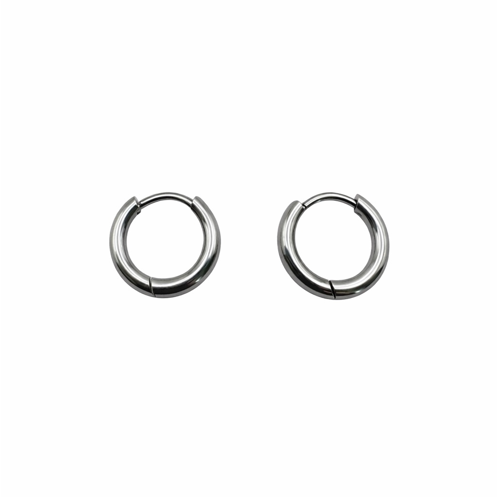 41  11 Mm  Hoop Huggie Earrings  Silver
